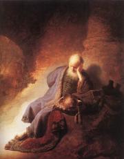 Rembrandt: Jeremiah Lamenting the Destruction of Jerusalem - Jeremiás  siratja Jeruzsálem rombolását 